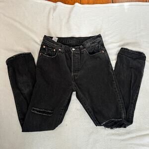 Black Denim Levi 501 Jeans, Size 28 x 30